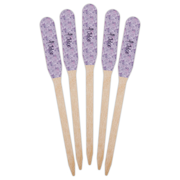 Watercolor Mandala Wooden Food Pick - Paddle - Fan View