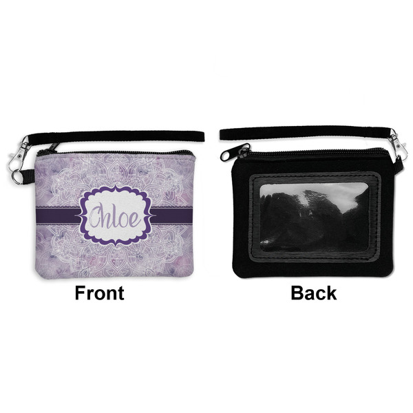 Watercolor Mandala Wristlet ID Cases - Front & Back