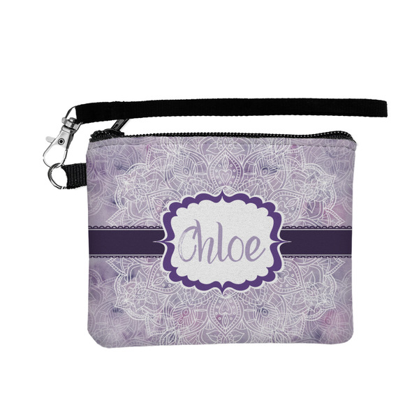 Custom Watercolor Mandala Wristlet ID Case w/ Name or Text