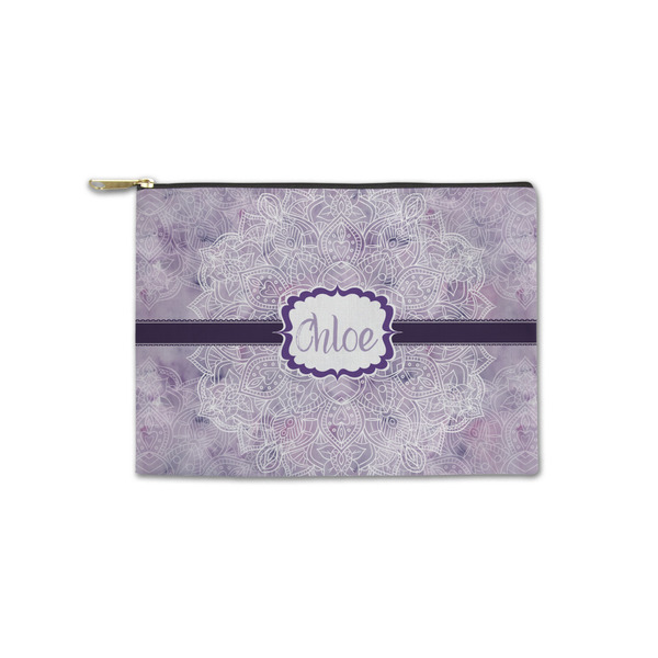 Custom Watercolor Mandala Zipper Pouch - Small - 8.5"x6" (Personalized)