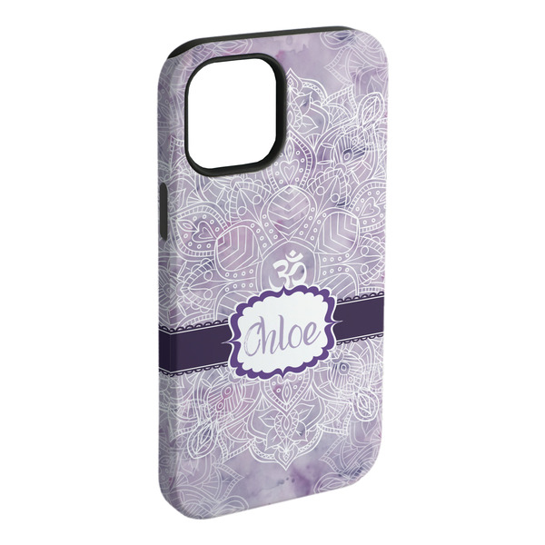 Custom Watercolor Mandala iPhone Case - Rubber Lined (Personalized)