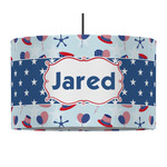 Patriotic Celebration 12" Drum Pendant Lamp - Fabric (Personalized)