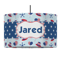 Patriotic Celebration 12" Drum Pendant Lamp - Fabric (Personalized)