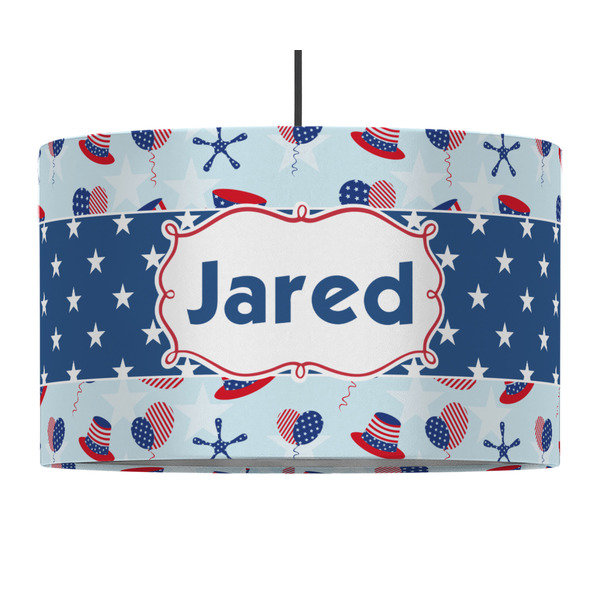 Patriotic Celebration 12" Drum Lampshade - PENDANT (Fabric)