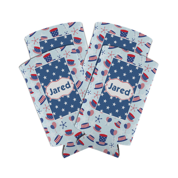 Custom Patriotic Celebration Can Cooler (tall 12 oz) - Set of 4 (Personalized)