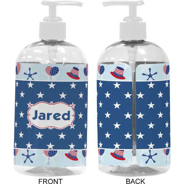 Patriotic Celebration 16 oz Plastic Liquid Dispenser- Approval- White
