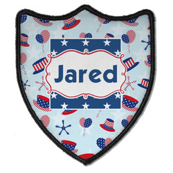 Patriotic Celebration Iron On Shield Patch B w/ Name or Text
