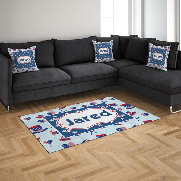 Patriotic Celebration 4'x6' Indoor Area Rugs - IN CONTEXT