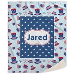 Patriotic Celebration Sherpa Throw Blanket (Personalized)