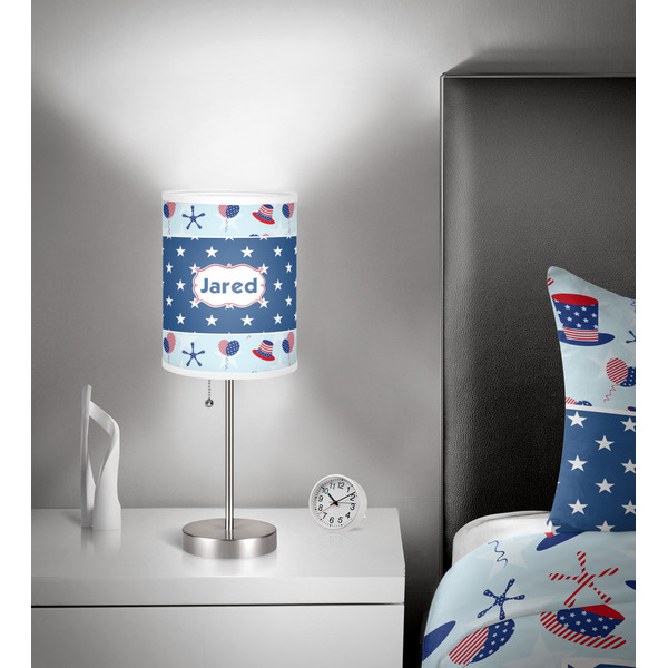 Patriotic Celebration 7 inch drum lamp shade - in room