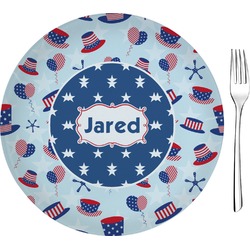 Patriotic Celebration Glass Appetizer / Dessert Plate 8" (Personalized)