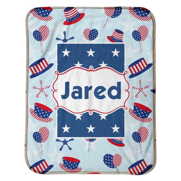 Patriotic Celebration Baby Sherpa Blanket - Flat