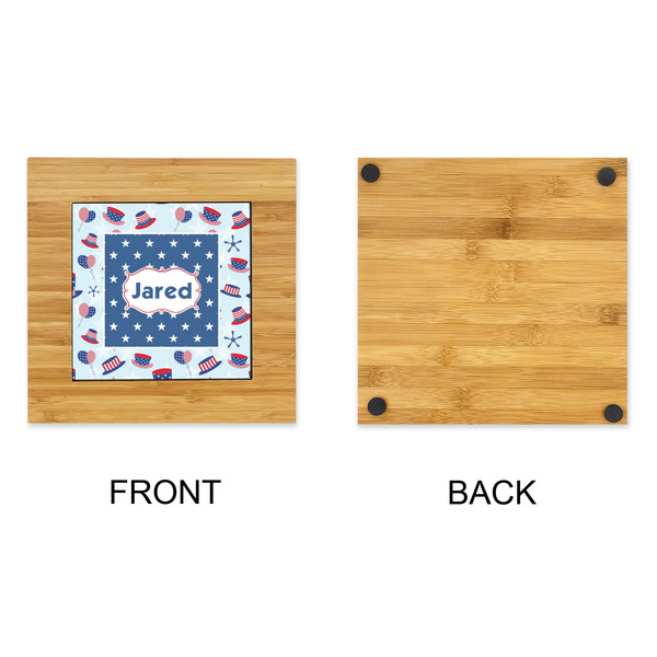 Patriotic Celebration Bamboo Trivet with 6" Tile - APPROVAL