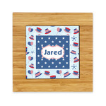 Patriotic Celebration Bamboo Trivet with Ceramic Tile Insert (Personalized)