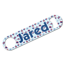 Patriotic Celebration Bar Bottle Opener w/ Name or Text