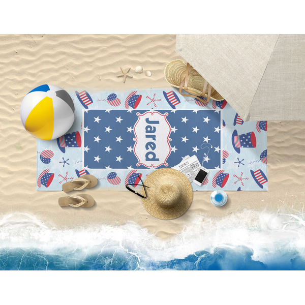 Patriotic Celebration Beach Towel Lifestyle