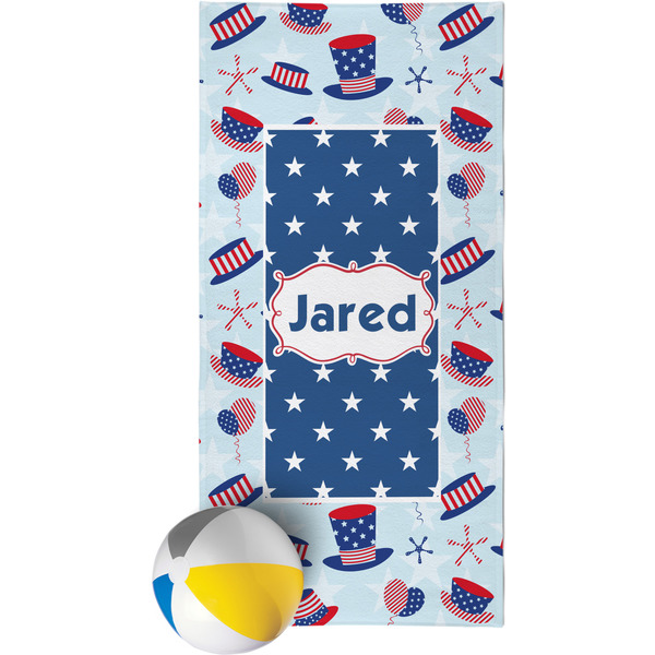 Custom Patriotic Celebration Beach Towel (Personalized)