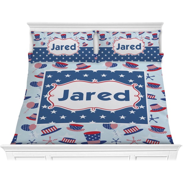 Custom Patriotic Celebration Comforter Set - King (Personalized)