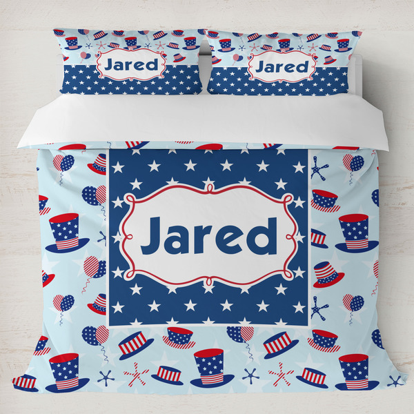Custom Patriotic Celebration Duvet Cover Set - King (Personalized)