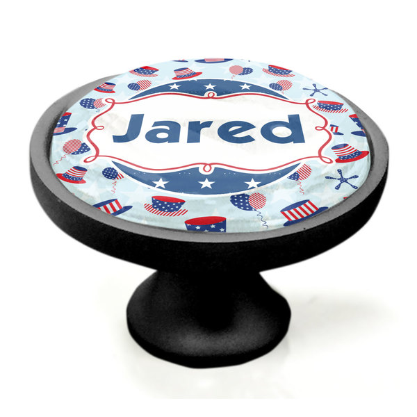 Patriotic Celebration Black Custom Cabinet Knob (Side)