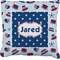 Patriotic Celebration Faux-Linen Throw Pillow 18" (Personalized)