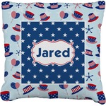 Patriotic Celebration Faux-Linen Throw Pillow (Personalized)