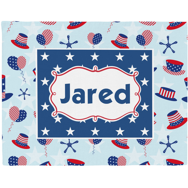 Custom Patriotic Celebration Woven Fabric Placemat - Twill w/ Name or Text