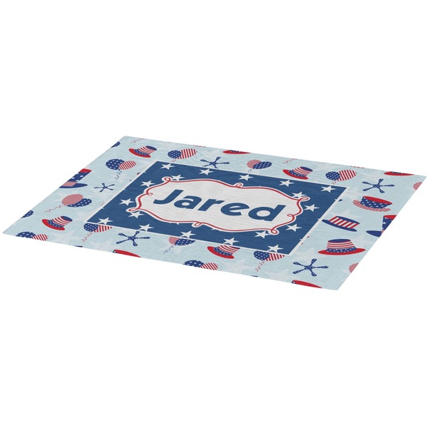 Patriotic Celebration Burlap Placemat (Angle View)