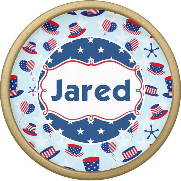 Patriotic Celebration Cabinet Knob - Gold - Front