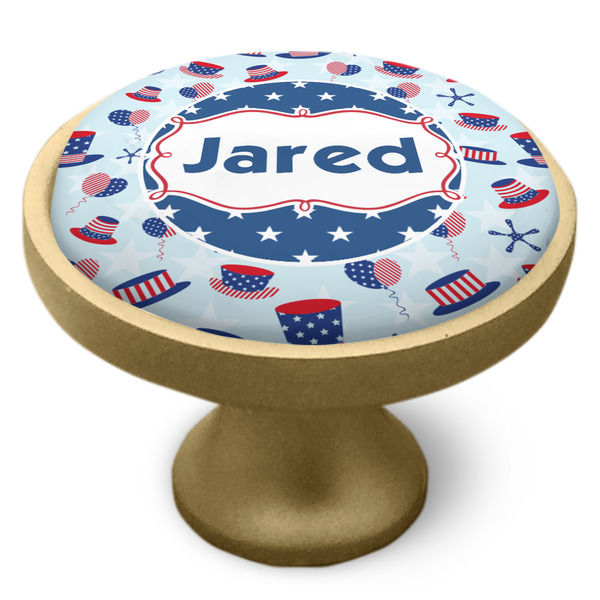 Patriotic Celebration Cabinet Knob - Gold - Side