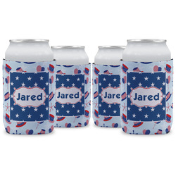 Patriotic Celebration Can Cooler (12 oz) - Set of 4 w/ Name or Text