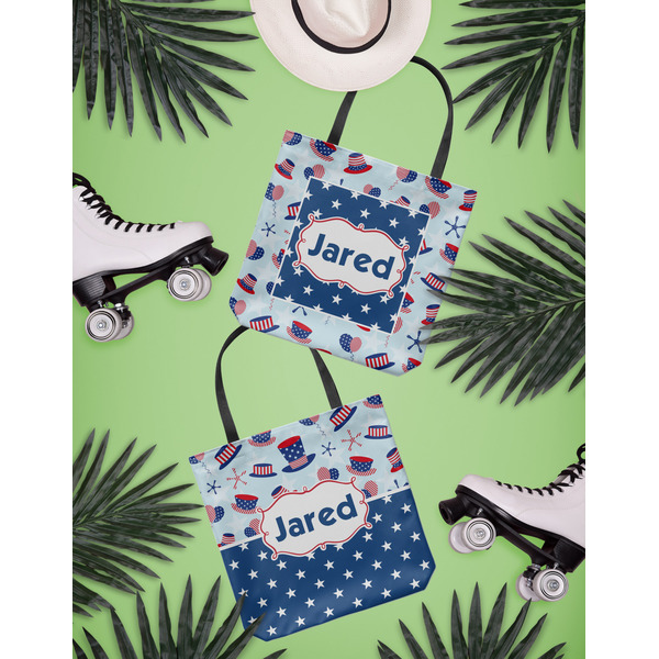 Patriotic Celebration Canvas Tote Lifestyle Front and Back