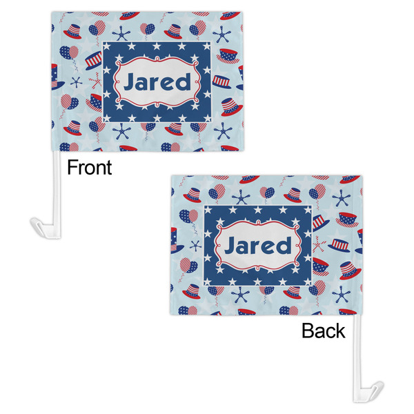 Patriotic Celebration Car Flag - 11" x 8" - Front & Back View