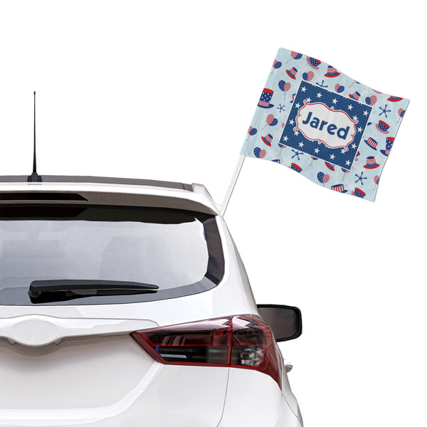 Patriotic Celebration Car Flag - Large - LIFESTYLE