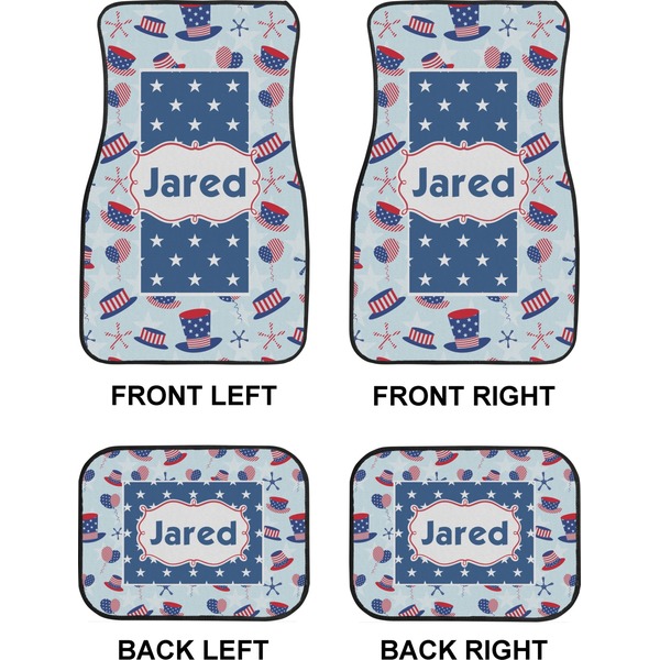 Patriotic Celebration Car Floor Mats Set (2F + 2B)