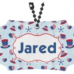 Patriotic Celebration Rear View Mirror Ornament (Personalized)