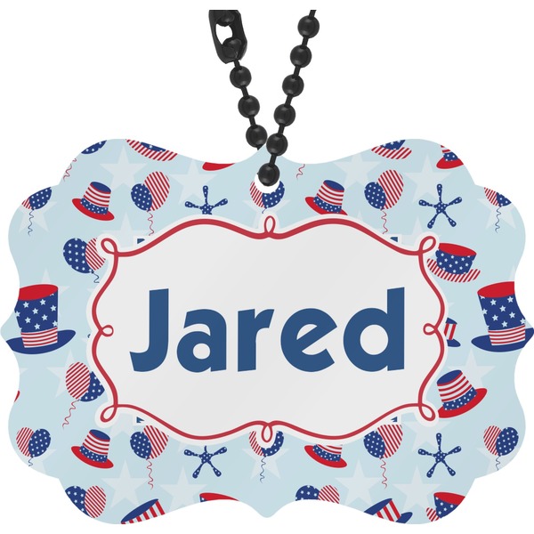 Custom Patriotic Celebration Rear View Mirror Charm (Personalized)