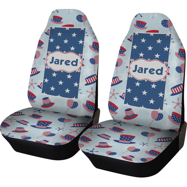 Custom Patriotic Celebration Car Seat Covers (Set of Two) (Personalized)