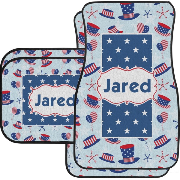 Custom Patriotic Celebration Car Floor Mats Set - 2 Front & 2 Back (Personalized)
