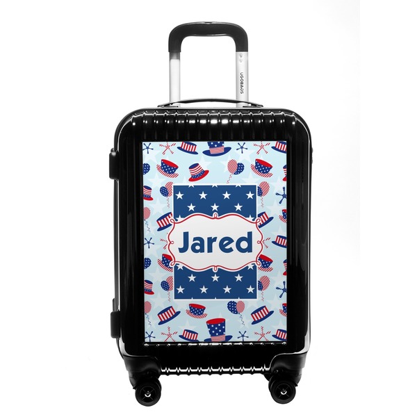 Custom Patriotic Celebration Carry On Hard Shell Suitcase (Personalized)