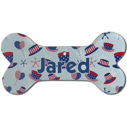 Patriotic Celebration Ceramic Dog Ornament - Front w/ Name or Text