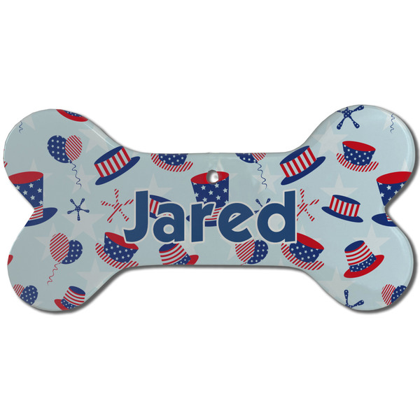 Patriotic Celebration Ceramic Flat Ornament - Bone Front