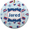 Patriotic Celebration Round Ceramic Ornament w/ Name or Text