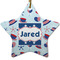 Patriotic Celebration Star Ceramic Ornament w/ Name or Text