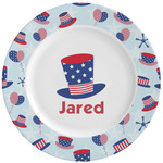 Patriotic Celebration Ceramic Dinner Plates (Set of 4) (Personalized)