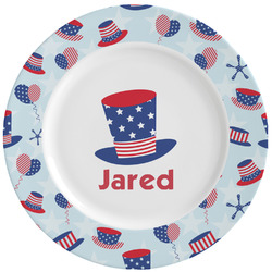 Patriotic Celebration Ceramic Dinner Plates (Set of 4) (Personalized)