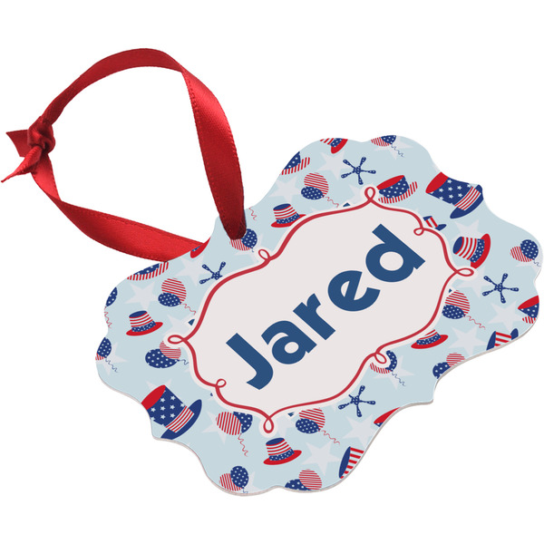 Patriotic Celebration Christmas Ornament (Angle View)