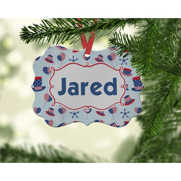 Patriotic Celebration Christmas Ornament (On Tree)
