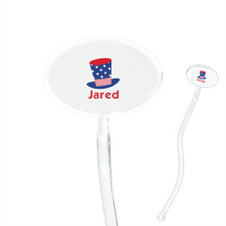 Patriotic Celebration 7" Oval Plastic Stir Sticks - Clear (Personalized)