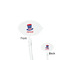 Patriotic Celebration Clear Plastic 7" Stir Stick - Oval - Front & Back